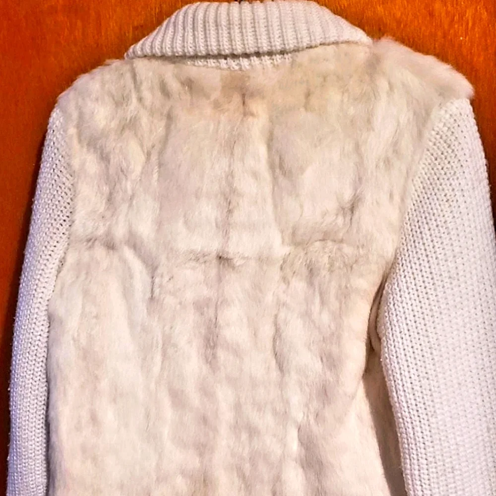Vintage Rabbit Fur Sweater Jacket - Picture 2 of 7